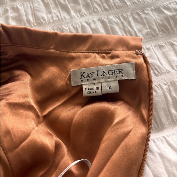 Kay Unger Bronze Ruched Midi Dress - Picture 3 of 9